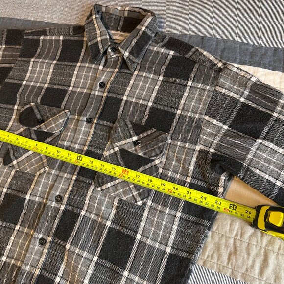Field & Stream Casual Button Down Mens XL Gray Plaid Rugged Flannel Shacket - Picture 4 of 5